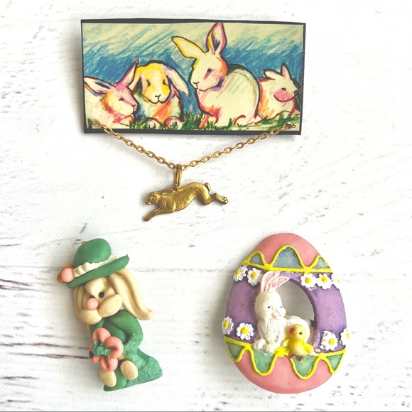Vintage Easter Pins, Set of 3 - Picture 1 of 5